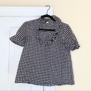 J. Crew Black and White Blouse